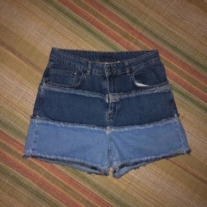THE RAGGED PRIEST DENIM PANEL SHORTS